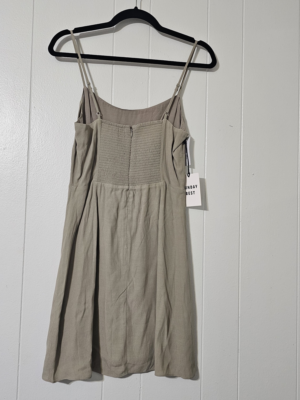 Sunday Best Jackson Dress Small NWT Beige Taupe Slip Mini Dress Boho - Picture 3 of 9
